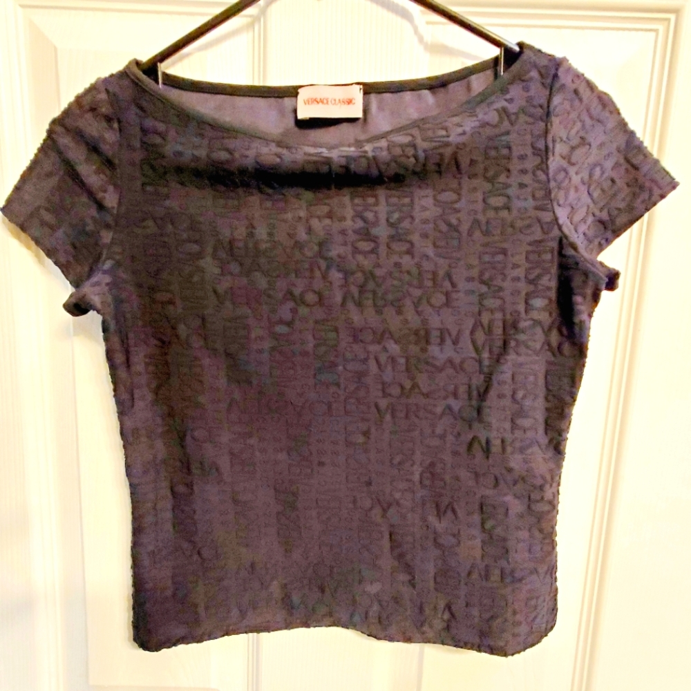 Versace Classic Logo Crop Top Small Vintage